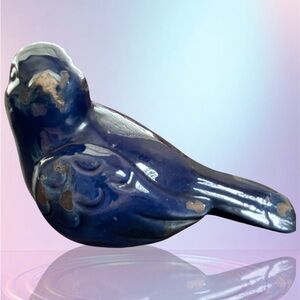 Blue Ceramic Bird Figurine